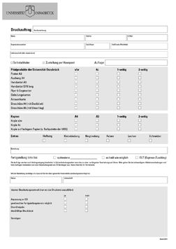 Druckauftragsformular der Hausdruckerei